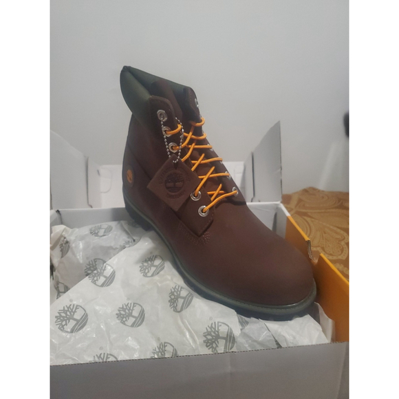 Timberland® Men's PREMIUM 6 INCH WATERPROOF Dark Brown Boots Size 10.5 NIB - Picture 3 of 6